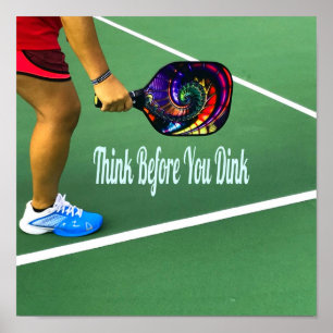 Poster Pickleball Pense Antes De Beber