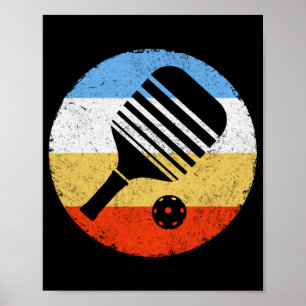Poster Picleball Retro Colorido Vintage