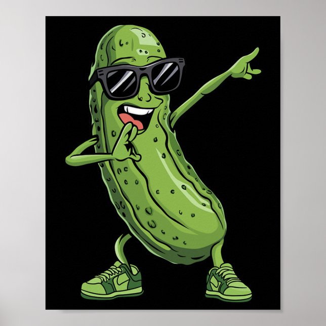 Poster Picles Dançando Pepino Engraçado Sungl Produto (Frente)