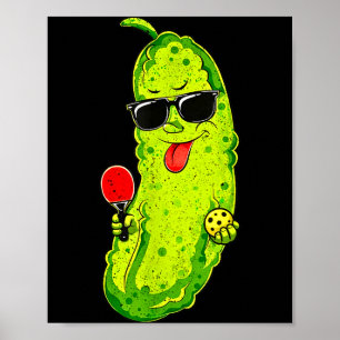 Poster Picles de pickleball com óculos de sol, remo &amp;