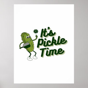 Poster Picles Engraçado Jogando Pickleball