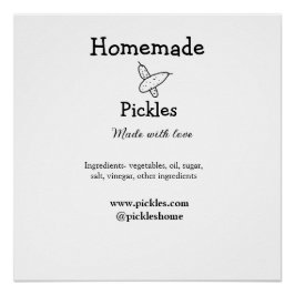 Pôster Picles feitos em casa com amor adicionar texto sit