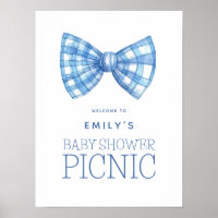 Picnic de Chá de fraldas Arco Gingham Tie de Boas-