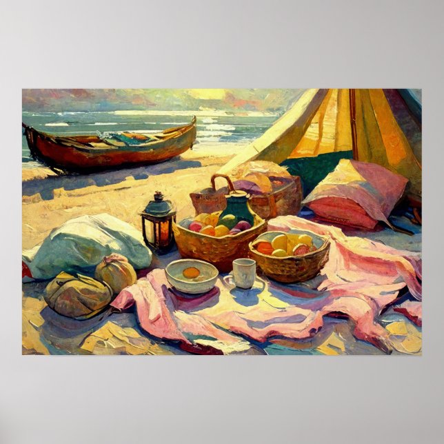 Poster Picnic de praia em Summer Fine Art (Frente)