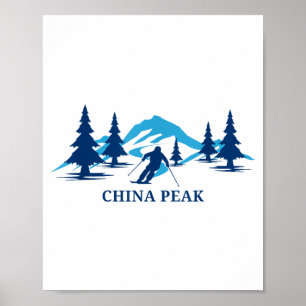 Poster Pico da China resort de esqui na Califórnia esquia