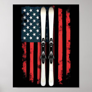 Poster Pico de Esqui Alpino do Bandeira Americano _6