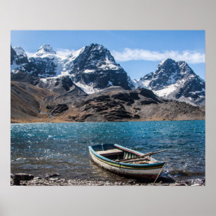 Poster Pico de gelo escalado nas montanhas Andes - Bolívi