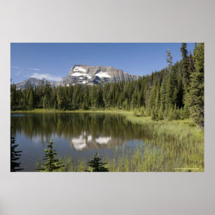 Poster Pico de Montanha Refletido em um Lago