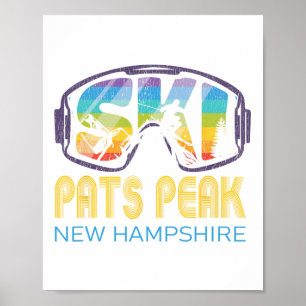 Poster Pico de Pats de Esqui Nova Hampshire Férias de Esq