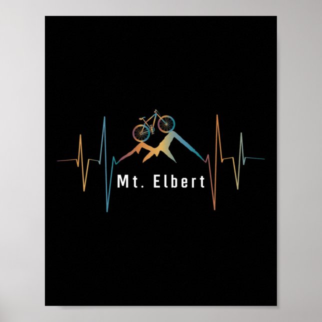 Poster Pico Mount Elbert Summit Mountain Biking Retro Cor (Frente)