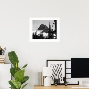 Poster Pico preto e branco das Montanhas do Norte em Casc