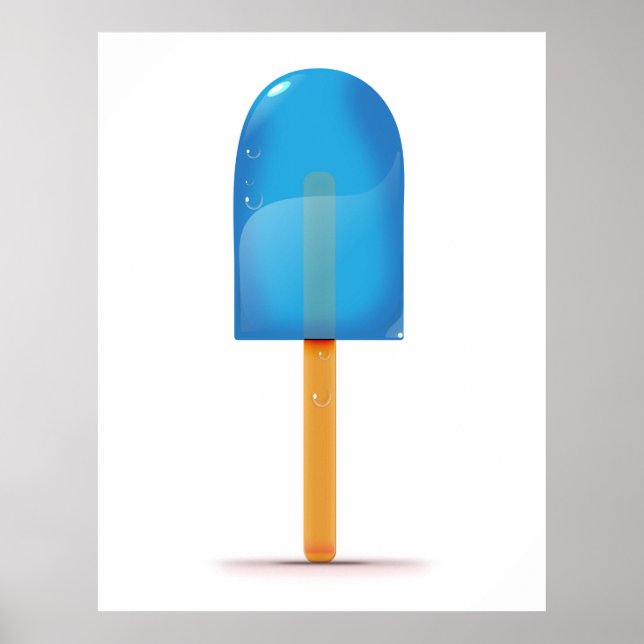 Poster Picolé de Gelo Azul (Frente)