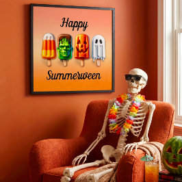 Pôster Picolés de Summerween Verão de Halloween