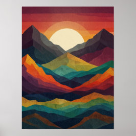 Poster Picos Abstratos do Nascer do Sol
