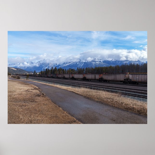 Poster Picos Cênicos de Ferro e Neve de Jasper (Frente)