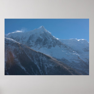 Poster Picos de montanha franceses cobertos de neve fresc