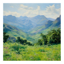 Picos Florestados Verdes de Belas Artes | Impressi