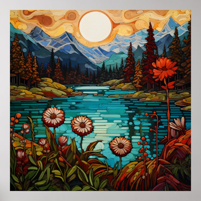 Poster Picos Majestosos de Neve e Paisagem Alpina Pristin (Frente)