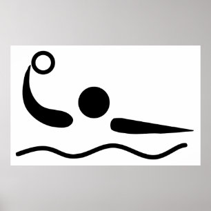 Pôster Pictograma de Waterpolo do pólo aquático