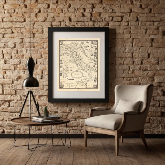 Poster Pictorial Map of Italy by Chase 1935 (Criador carregado)