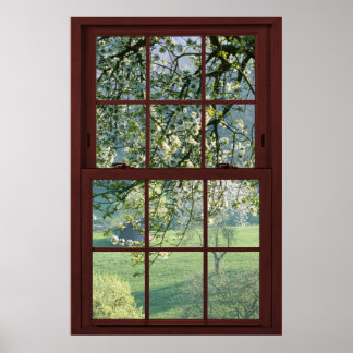 Pôster Picture Window Landscape - Cherry Blossoms.