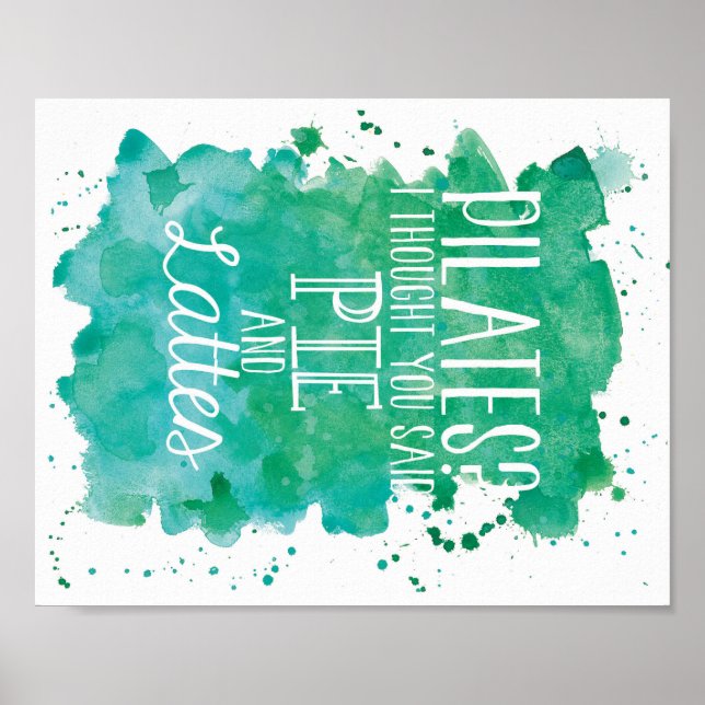 Pôster Pie e Lattes - Teal/Verde (Frente)