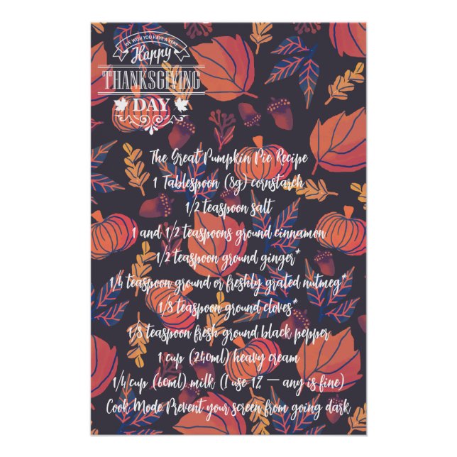 Pôster Pie Pumpkin, Turquia (Frente)