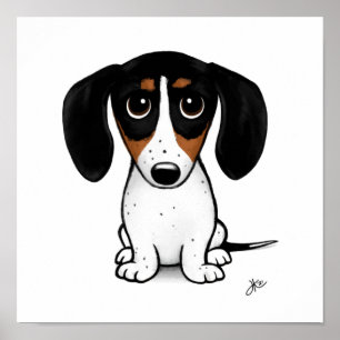 Poster Piebald Dachshund Cachorro-branco
