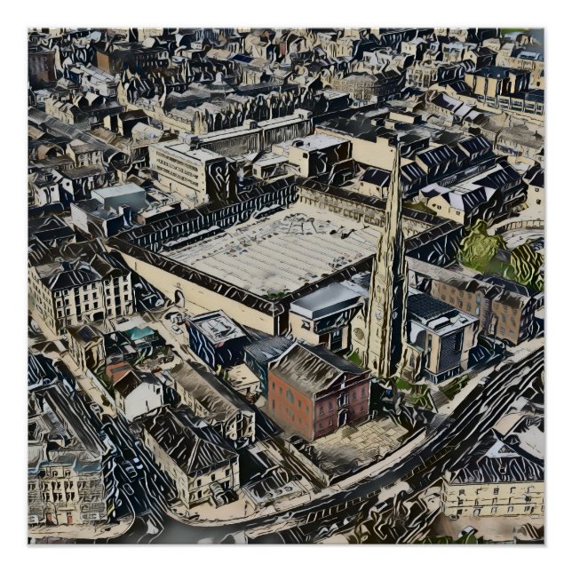 Pôster Piece Hall & Cúpula da Igreja Square, Arte Halifax (Frente)