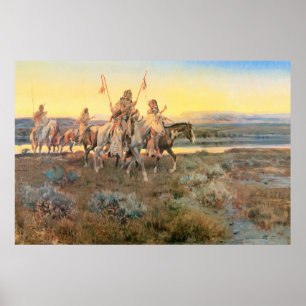 Pôster Piegans, por Charles M. Russell