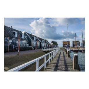 Pôster Píer de madeira em Marken, Países Baixos