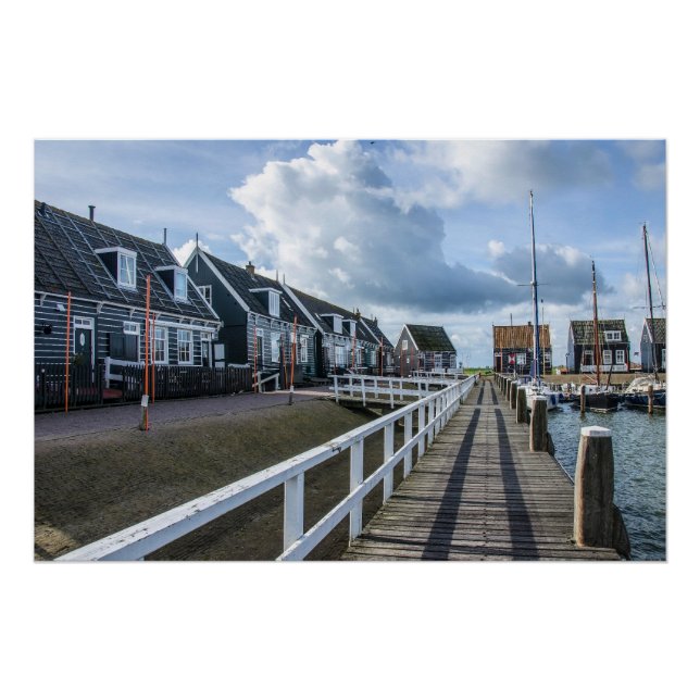 Pôster Píer de madeira em Marken, Países Baixos (Frente)