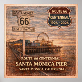 Poster Píer de Santa Mônica Centenário Califórnia