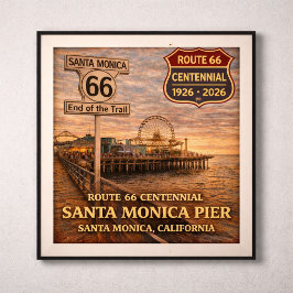 Poster Píer de Santa Mônica Centenário Califórnia