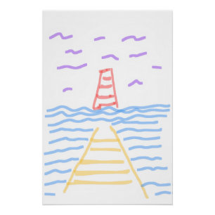 Pôster Pier e Lighthouse Poster brilhante