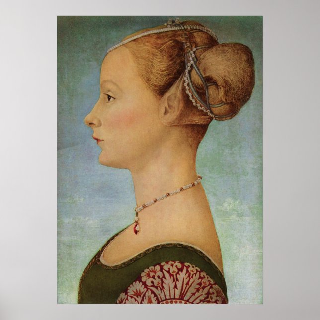 Poster Piero del Pollaiuolo, retrato de uma jovem mulher (Frente)