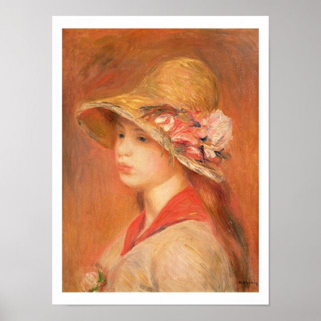 Pôster Pierre A Renoir | Jovens mulheres num chapéu (Frente)