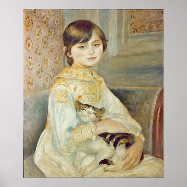 Pôster Pierre A Renoir | Julie Manet com Cat (Frente)
