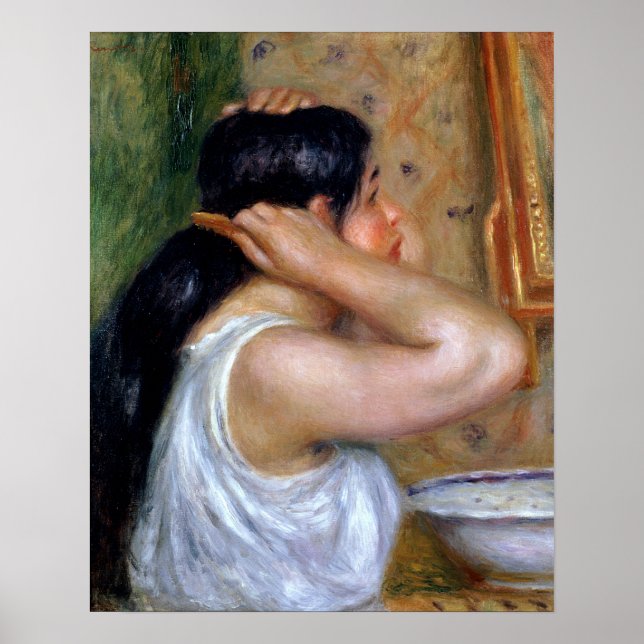 Poster Pierre A Renoir | Menina Comendo o Cabelo (Frente)