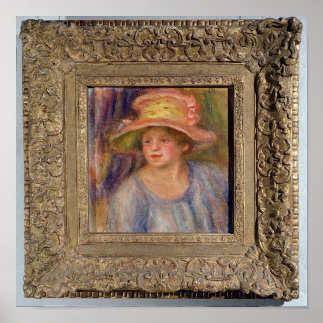 Pôster Pierre A Renoir | Mulher com chapéu (Frente)