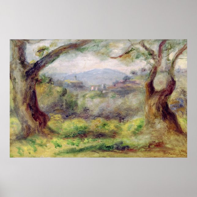 Pôster Pierre A Renoir | Paisagem em Les Collettes (Frente)