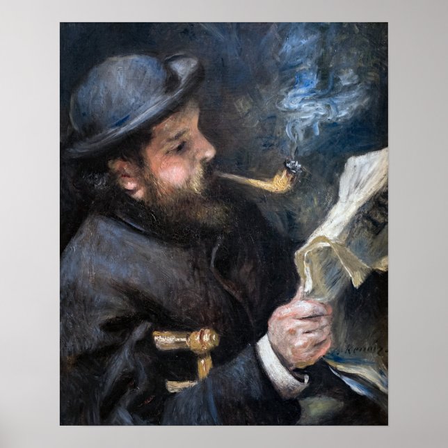 Poster Pierre-Auguste Renoir - Claude Monet Reading (Frente)