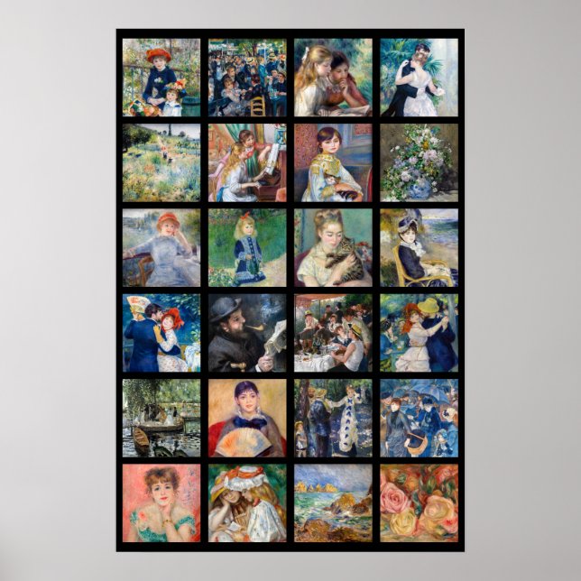 Poster Pierre-Auguste Renoir - Colagem em Grade de Master (Frente)