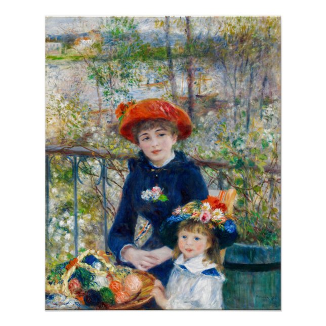 Pôster Pierre-Auguste Renoir - Duas irmãs no Terrace (Frente)