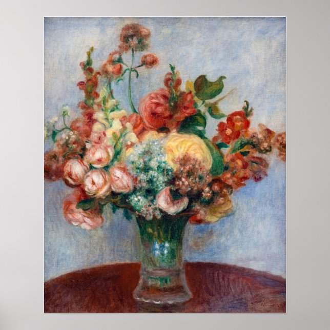 Poster Pierre-Auguste Renoir - Flores em um Vase (Frente)