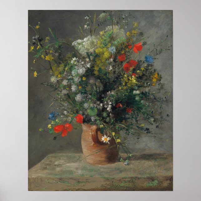 Poster Pierre-Auguste Renoir - Flores num Vase 1866 (Frente)