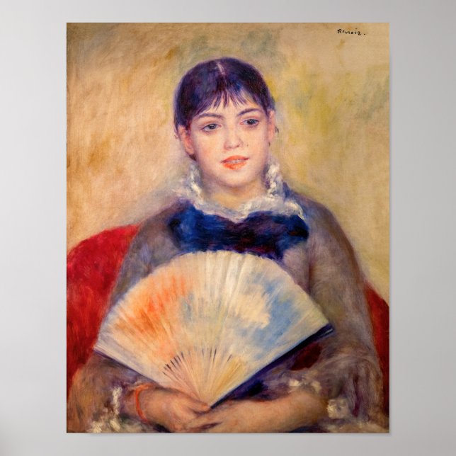 Poster Pierre-Auguste Renoir - Garota com ventilador (Frente)