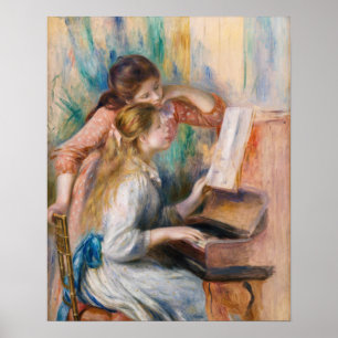Poster Pierre Auguste Renoir - Jovens Meninas no Piano