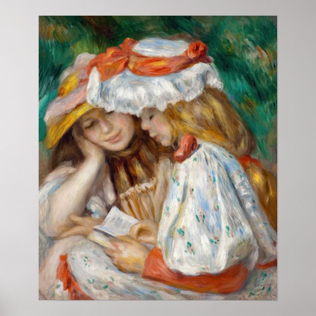 Poster Pierre-Auguste Renoir - Leitura De Duas Raparigas (Frente)