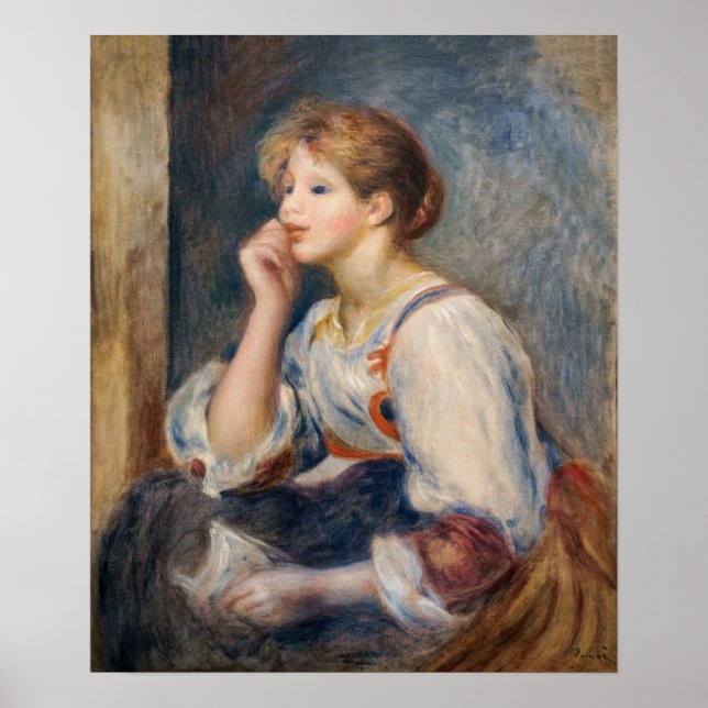 Poster Pierre-Auguste Renoir - Mulher com Letra (Frente)